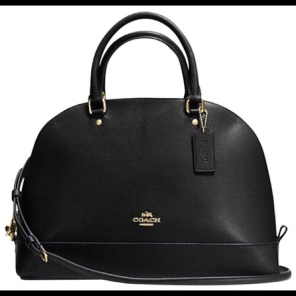 Coach Handbags - Coach Sierra in Crossgrain Black Leather Satchel
